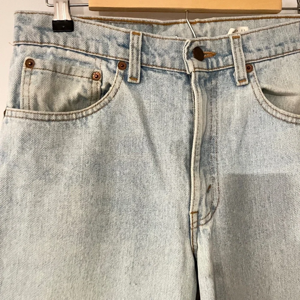 Vintage Levis 555 Relaxed Fit Straight Leg Jeans Light Wash 32x30 Made in USA